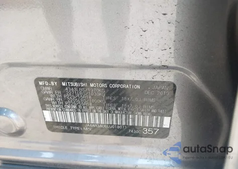 2020 Mitsubishi Outlander Sport 2.0 Se Awc из США, поврежденный, VIN JA4AR3AU6LU018071